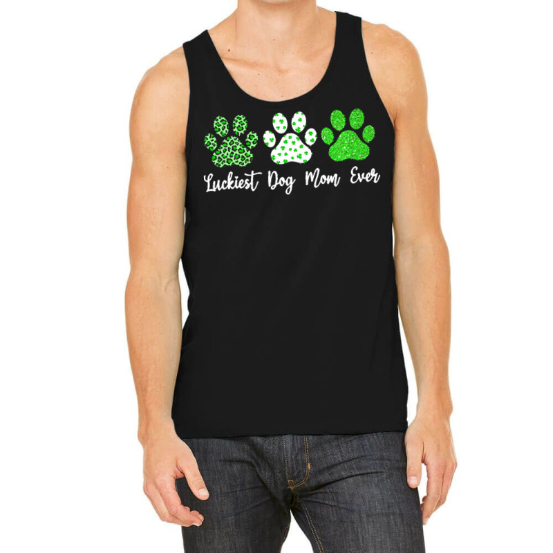 St Paddys Paw Dog Leopard Shenanigans T  Shirt Luckiest Dog Mom Ever S Tank Top | Artistshot