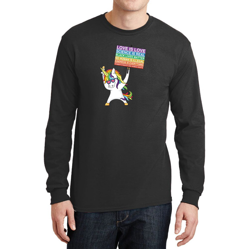 Social Justice Unicorn Activist Sign Equity Protest Inclusive Climate Long Sleeve Shirts | Artistshot