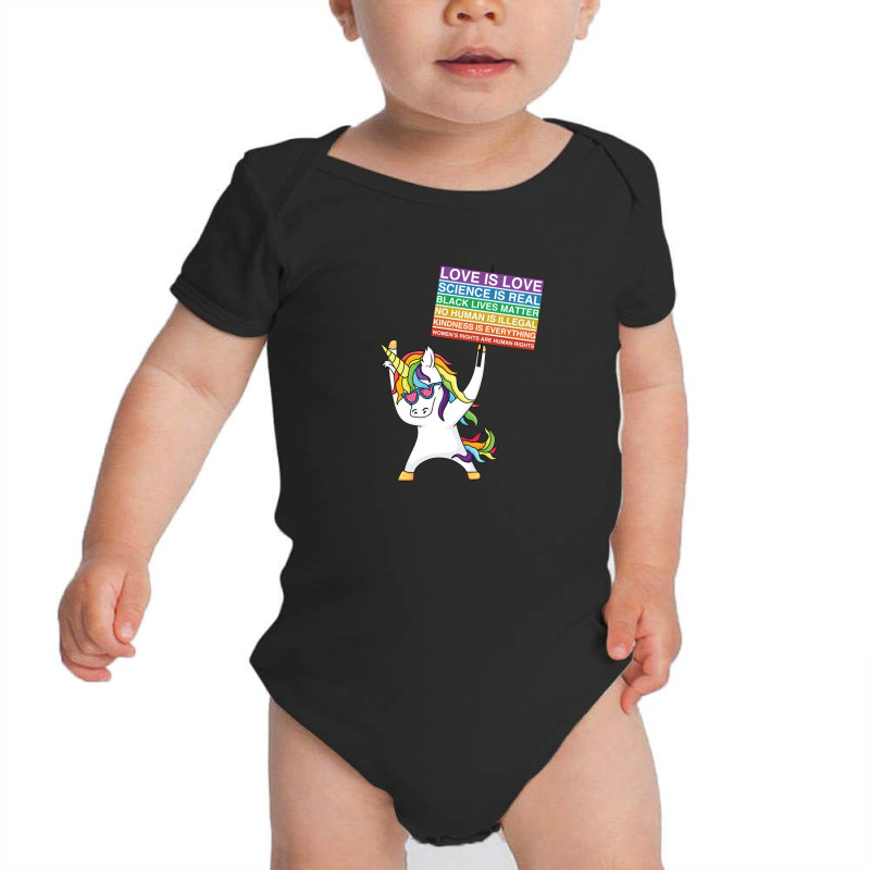 Social Justice Unicorn Activist Sign Equity Protest Inclusive Climate Baby Bodysuit | Artistshot