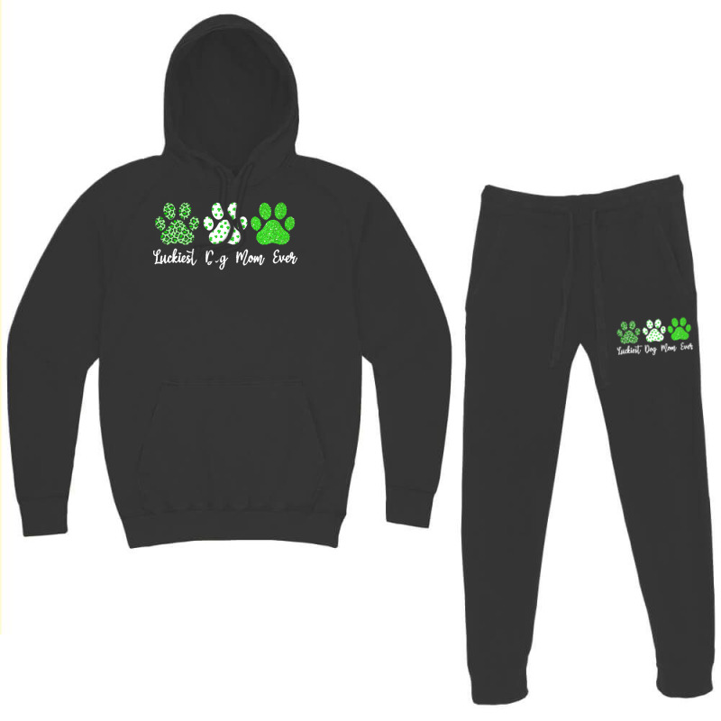 St Paddys Paw Dog Leopard Shenanigans T  Shirt Luckiest Dog Mom Ever S Hoodie & Jogger Set | Artistshot