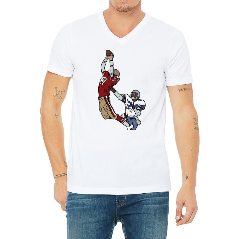 Dwight Clark The Catch V-neck Tee | Artistshot