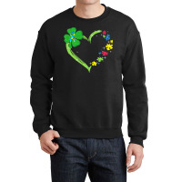 St Patricks Day Autism Awareness Heart T  Shirt Funny Autism St Patric Crewneck Sweatshirt | Artistshot