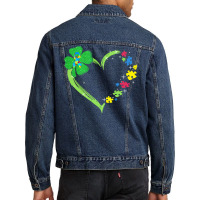 St Patricks Day Autism Awareness Heart T  Shirt Funny Autism St Patric Men Denim Jacket | Artistshot