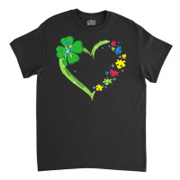 St Patricks Day Autism Awareness Heart T  Shirt Funny Autism St Patric Classic T-shirt | Artistshot