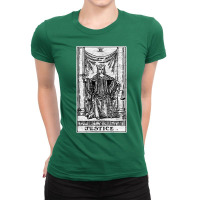 Justice Tarot Card   Major Arcana   Fortune Telling   Occult Ladies Fitted T-shirt | Artistshot