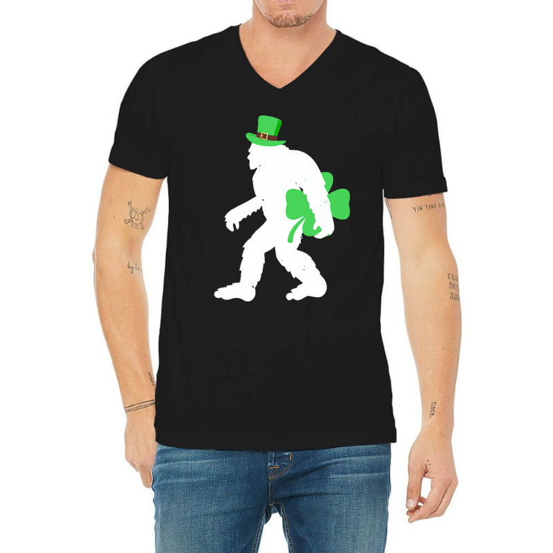 St Patricks Day Bigfoot Clover T  Shirt St Patricks Day Bigfoot Clover V-neck Tee | Artistshot