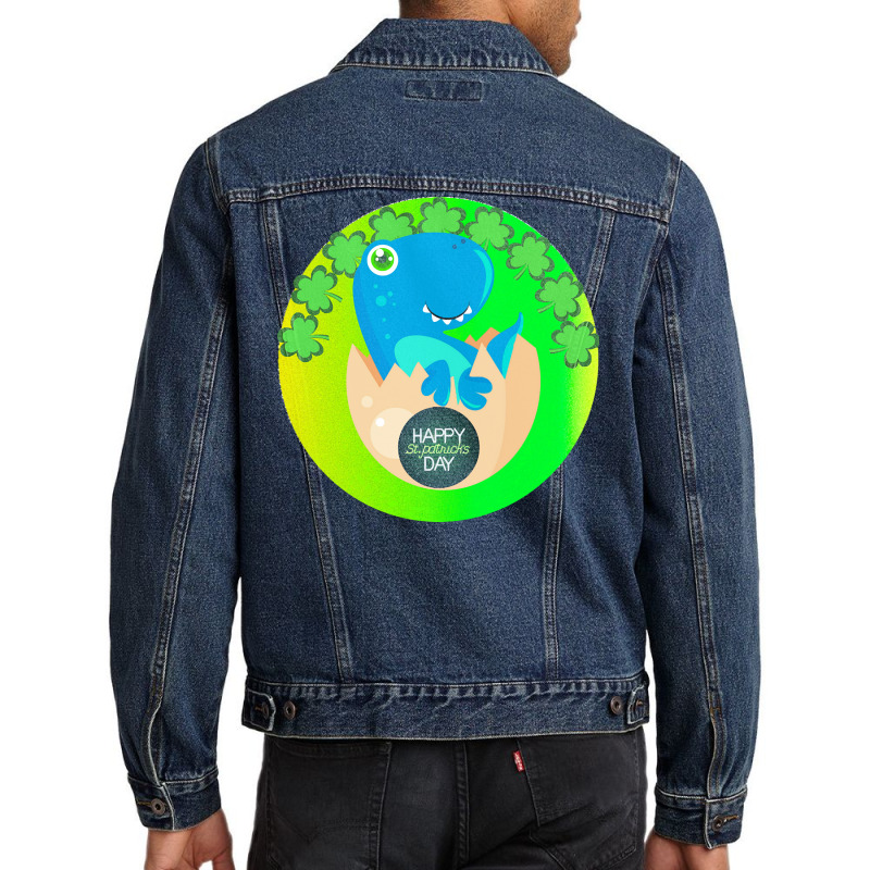 St Patricks Day Cute Dinosaur T  Shirtst Patricks Day Cute Dinosaur T Men Denim Jacket | Artistshot