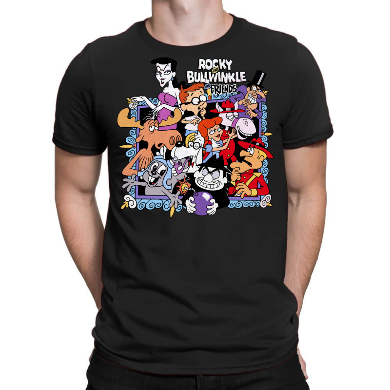 Tribute To Jay Ward Cartoons Rocky And Bullwinkle With Friends T-shirt | Artistshot