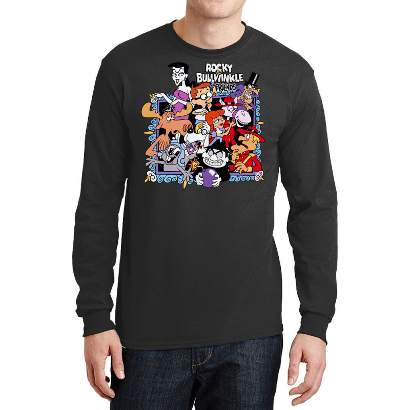 Tribute To Jay Ward Cartoons Rocky And Bullwinkle With Friends Long Sleeve Shirts | Artistshot