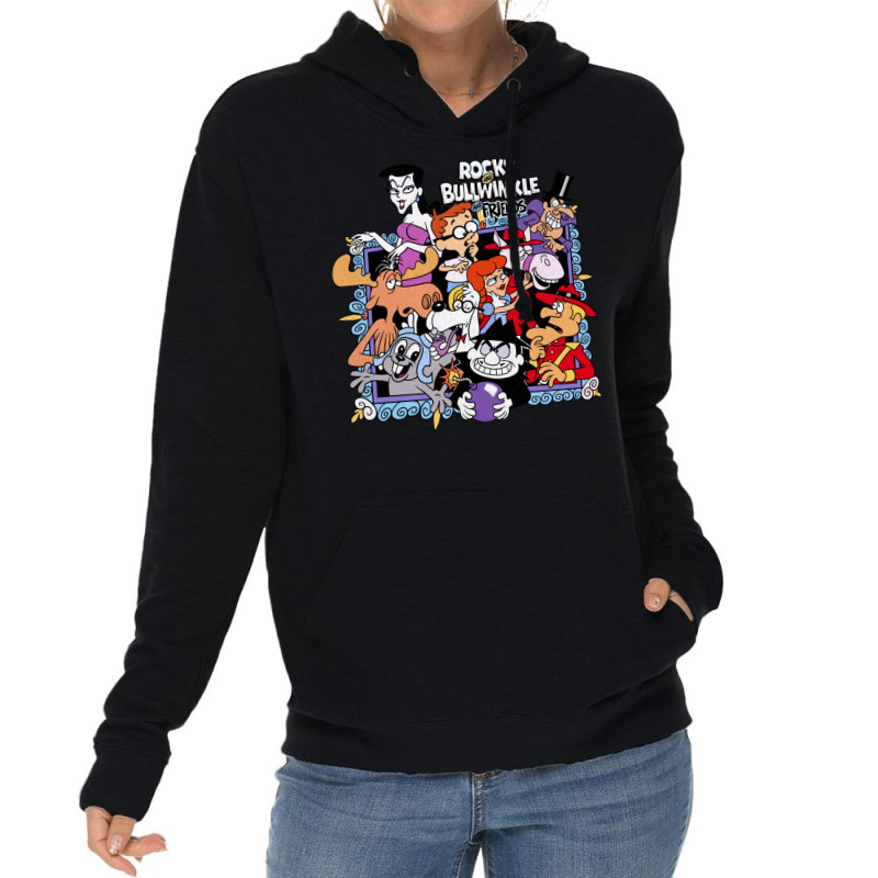 Tribute To Jay Ward Cartoons Rocky And Bullwinkle With Friends Lightweight Hoodie | Artistshot