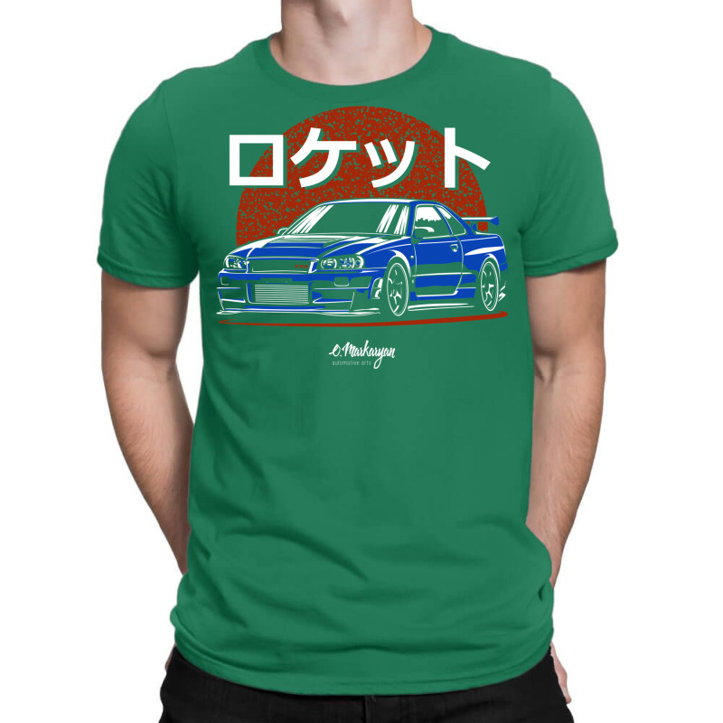 Rocket. Skyline R34 Gtr (blue) T-Shirt by diumadenguba | Artistshot