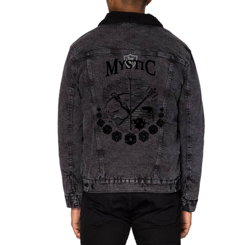 Rpg Class Series Mystic   Black Version Unisex Sherpa-Lined Denim Jacket by alhajiyavanic | Artistshot