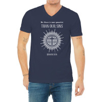 Romans 614 His Grace Is More Powerful Than Our Sins V-neck Tee | Artistshot