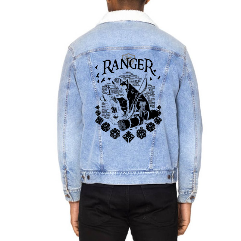 Rpg Class Series Ranger   Black Version Unisex Sherpa-Lined Denim Jacket by alhajiyavanic | Artistshot