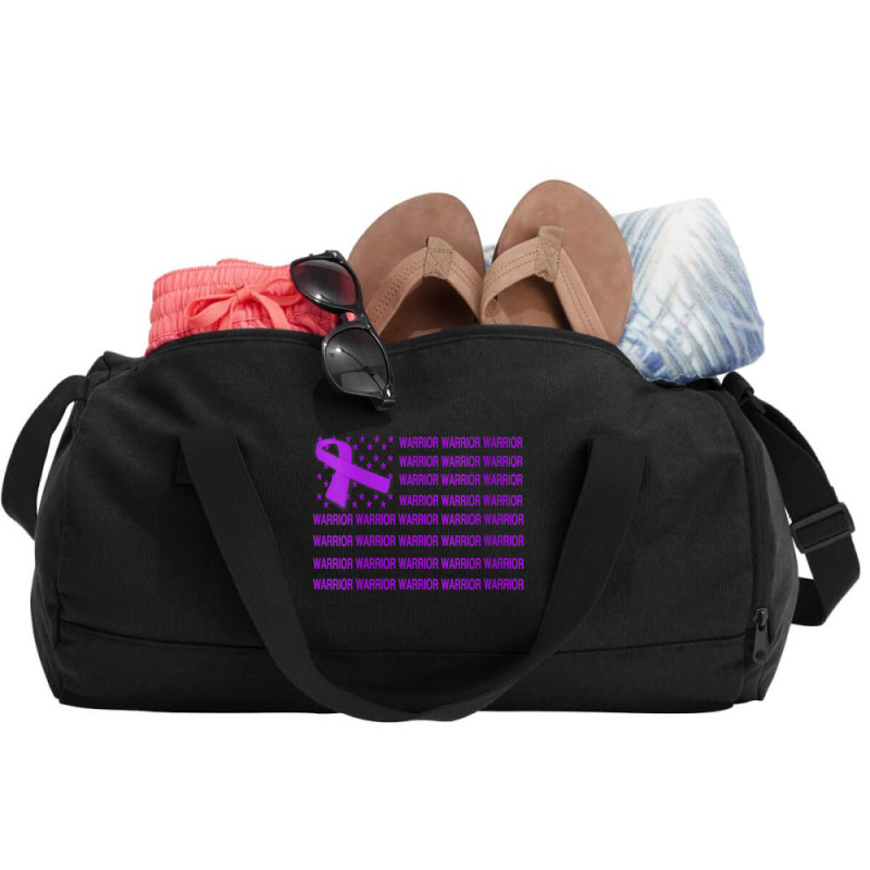 Womens Domestic Violence Warrior   Usa Flag Purple Ribbon V Neck T Shi Duffel Bag | Artistshot