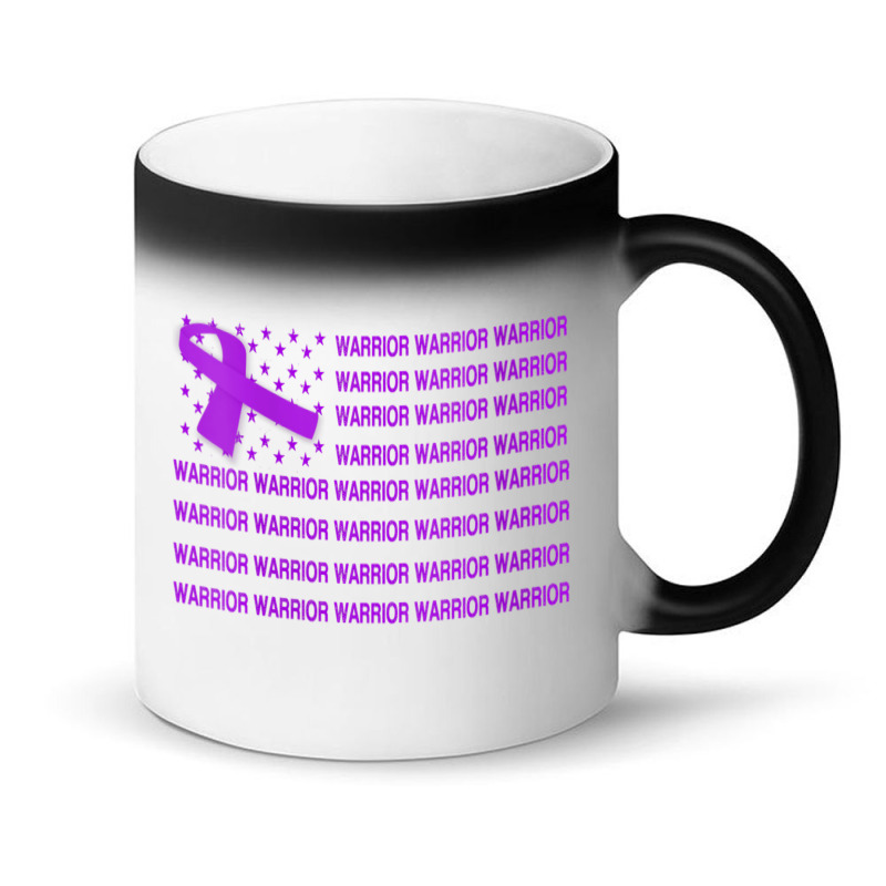 Womens Domestic Violence Warrior   Usa Flag Purple Ribbon V Neck T Shi Magic Mug | Artistshot