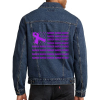 Womens Domestic Violence Warrior   Usa Flag Purple Ribbon V Neck T Shi Men Denim Jacket | Artistshot