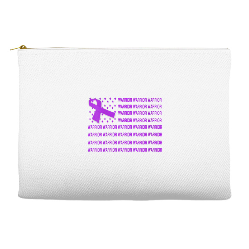 Womens Domestic Violence Warrior   Usa Flag Purple Ribbon V Neck T Shi Accessory Pouches | Artistshot