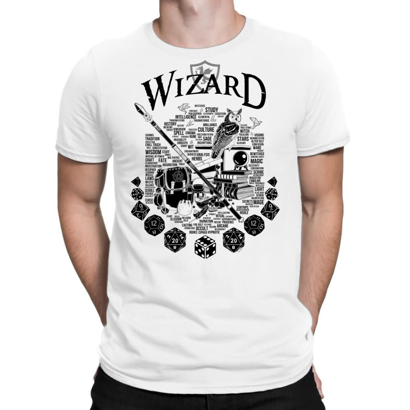 Rpg Class Series Wizard   Black Version T-Shirt by alhajiyavanic | Artistshot