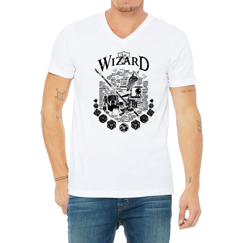 Rpg Class Series Wizard   Black Version V-Neck Tee by alhajiyavanic | Artistshot