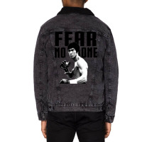 Lee Fear No Man Motivational Saying Unisex Sherpa-lined Denim Jacket | Artistshot