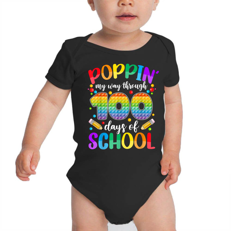 Poppin My Way Through 100 Days Of School Kids Boys Pop It T Shirt Baby Bodysuit | Artistshot