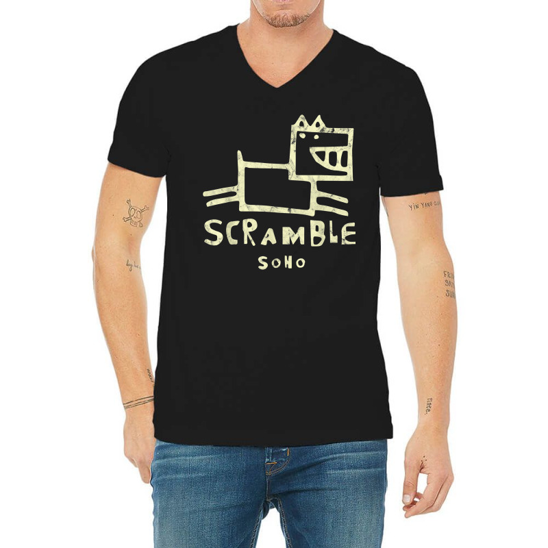 Scramble Soho Studio Cat Funny T Shirt V-Neck Tee by kaykemyjoa | Artistshot