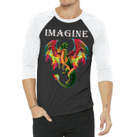 Hot Trend Imagine Being A Dragon Breathing Fire Magical Wings Boys Men 3/4 Sleeve Shirt | Artistshot