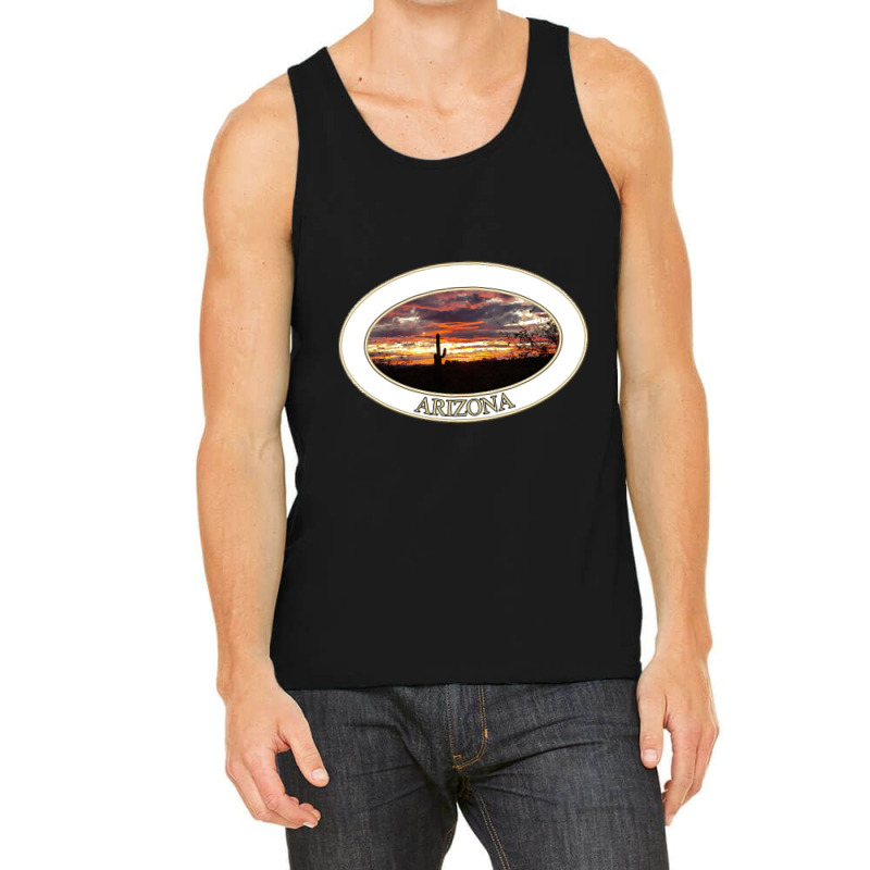 Artistshort Trending Arizona Sunset With Saguaro Cactus Tank Top by declangreenwood | Artistshot