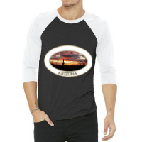 Artistshort Trending Arizona Sunset With Saguaro Cactus 3/4 Sleeve Shirt | Artistshot