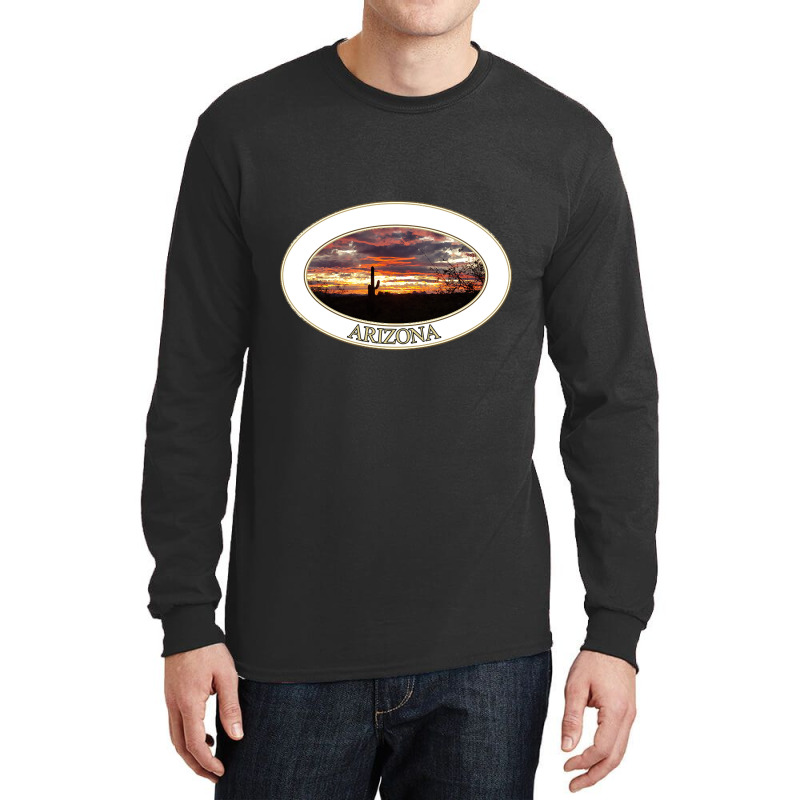 Artistshort Trending Arizona Sunset With Saguaro Cactus Long Sleeve Shirts by declangreenwood | Artistshot