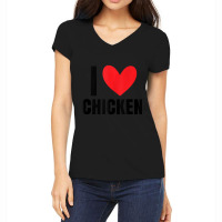 I Love Chicken Heart Latin Food Burrito Taco Enchiladas Women's V-neck T-shirt | Artistshot