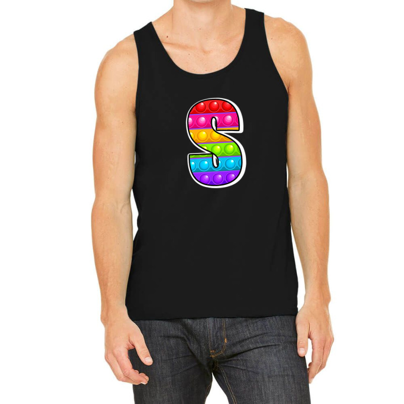 S Cutest Capital Letter S Alphabet Funny Poppin Kids Pop It Tank Top | Artistshot