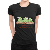 Artistshort Trending Traveling Through Books (2) Ladies Fitted T-shirt | Artistshot