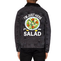 I'm Just Here For The Salad Vegetables Food Salad Unisex Sherpa-lined Denim Jacket | Artistshot