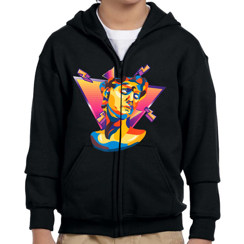 Limited Edition Colorful Ancient Greece Statue Greek Mythology Youth Zipper Hoodie by BuenoBloom | Artistshot