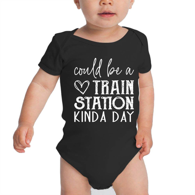 Limited Edition Could Be A Train Station Kinda Day Heart Baby Bodysuit by BuenoBloom | Artistshot