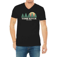 Limited Edition Toms River Nj Vintage Throwback Retro 70s V-neck Tee | Artistshot