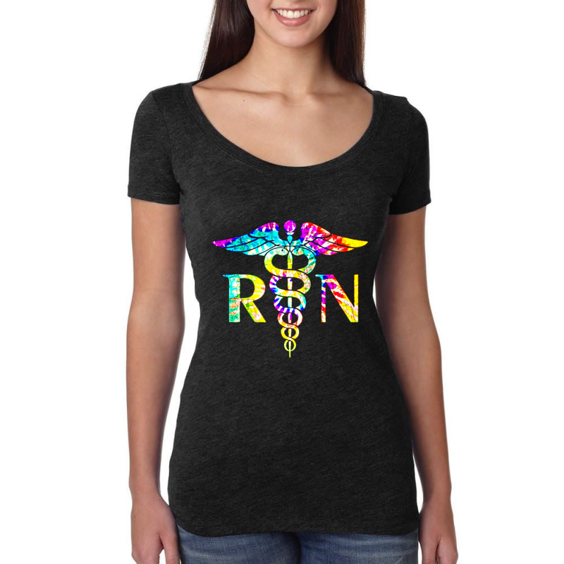 Trending Lovely Rn Registered Nurse Tie Dye Women's Triblend Scoop T-shirt | Artistshot