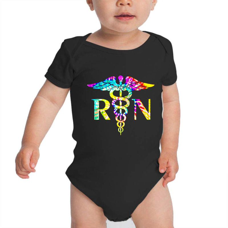 Trending Lovely Rn Registered Nurse Tie Dye Baby Bodysuit | Artistshot