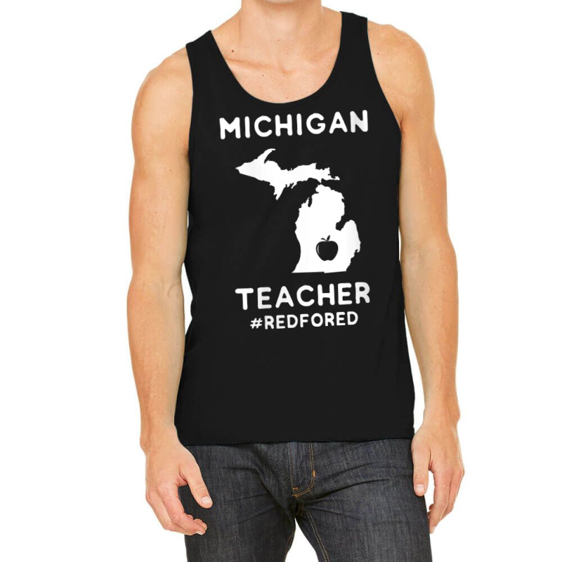 Womens Red For Ed Michigan Teacher Public Education V Neck T Shirt Tank Top | Artistshot