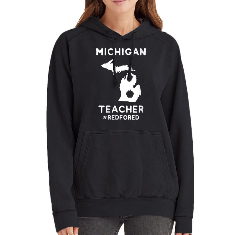 Womens Red For Ed Michigan Teacher Public Education V Neck T Shirt Vintage Hoodie | Artistshot