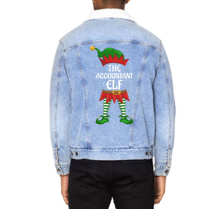 Accountant Elf Family Matching Group Christmas Party Stars Unisex Sherpa-lined Denim Jacket | Artistshot