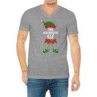 Accountant Elf Family Matching Group Christmas Party Stars V-neck Tee | Artistshot