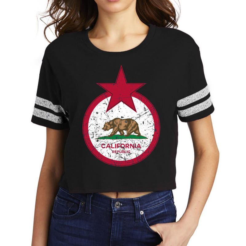 California Republic Us Flag Scorecard Crop Tee by qraakninp | Artistshot