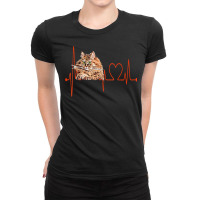 Siberian Forest Cat Heartbeat Ekg Funny Cats & Kitten Lovers T Shirt Ladies Fitted T-shirt | Artistshot