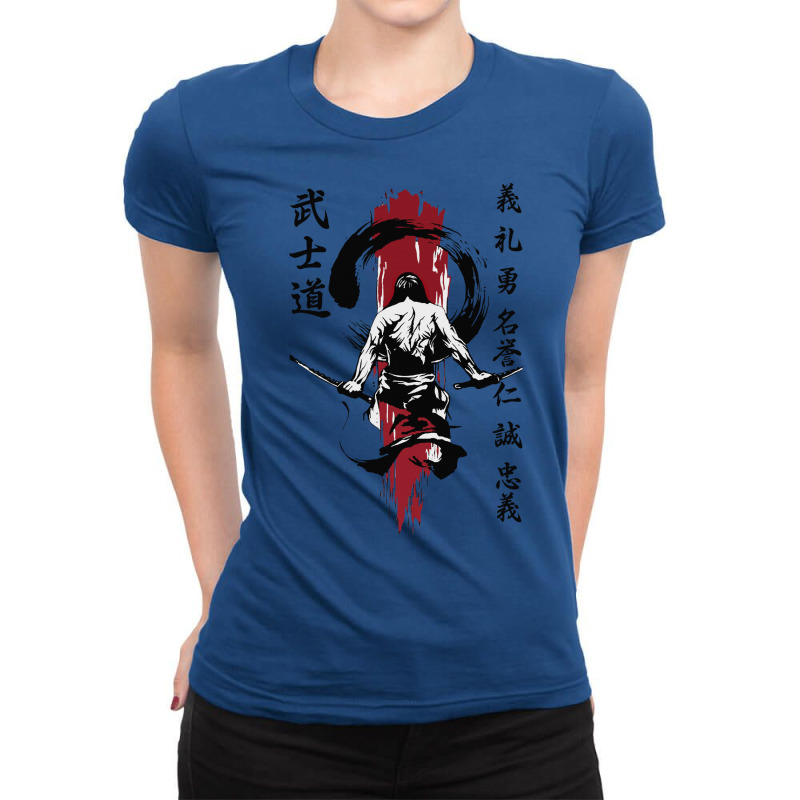 Japanese Samurai Warrior Blades Traditional Urban Style Ladies Fitted T-Shirt by ilijevmirezw | Artistshot