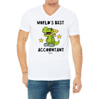 Funny Accountant Best Greawtest Dinosaur T Rex Tyrannosaurus Cute 70s V-neck Tee | Artistshot