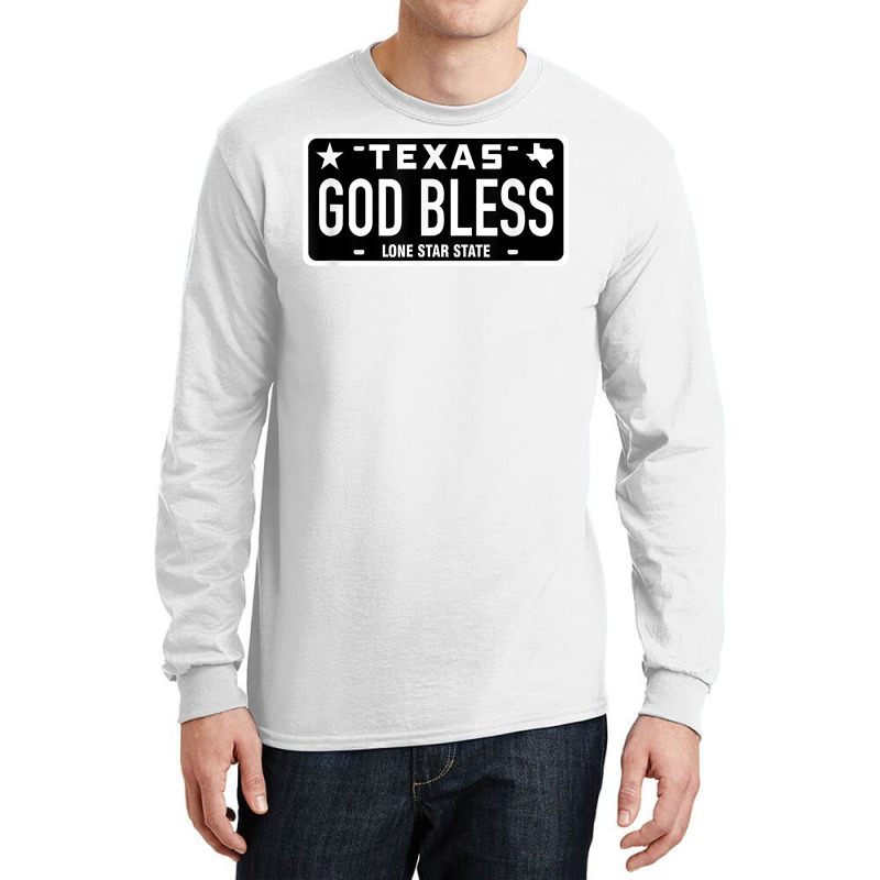 Texas God Jesus Bless License Plate Tx Church Pray Holy Gift T Shirt Long Sleeve Shirts | Artistshot