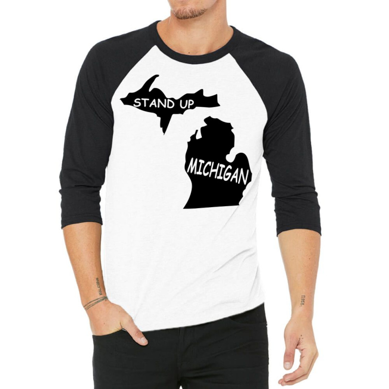 Stand Up Michigan 3/4 Sleeve Shirt | Artistshot